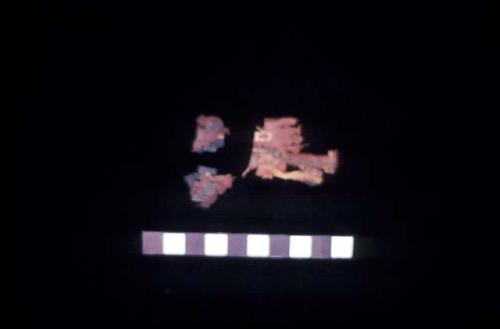 Textile fragments with white rectangle platforms from Site 120