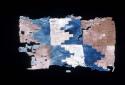 Textile with blue and brown escalonado from Site 19