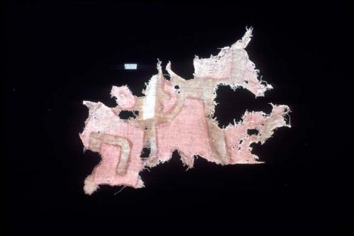 Textile fragment with painted geometric design from Site 128