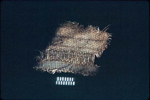 Textile fragment with subtle brown stripes from Site 134