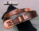 Silver and coral ranger belt set, on leather belt