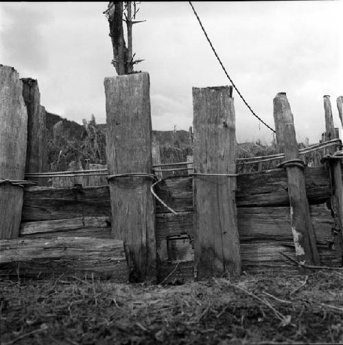 Wooden structure - ghost house (?)-showing detail of entrances