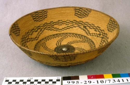 Coiled bowl with Indian head nickel