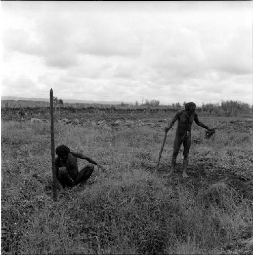 Men gardening