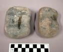 3/4 Grooved stone tool and hammerstone