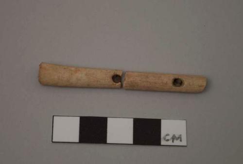 Organic, bone flute fragments, two perforations