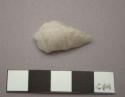 Stone projectile point, stemmed, quartz