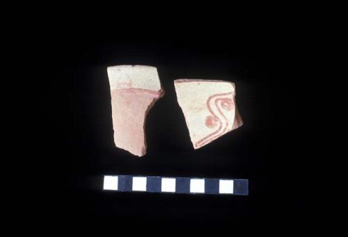 Red and white ceramic sherds from Site 123