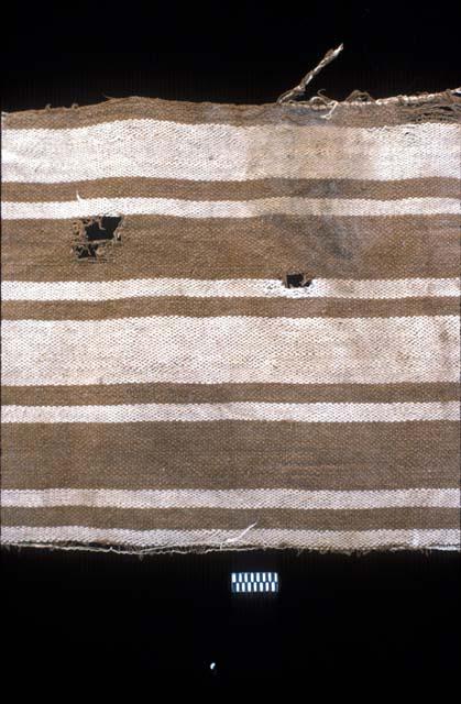 Textile with brown and white stripes from Site 19