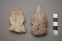 Stone projectile points, corner notched