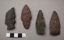 Stone projectile points, stemmed
