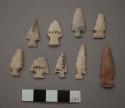 Stone projectile points, corner-notched