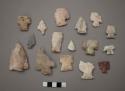 Stone projectile points, multiple fragments