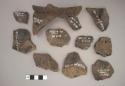 Ceramic sherds, incised & molded designs