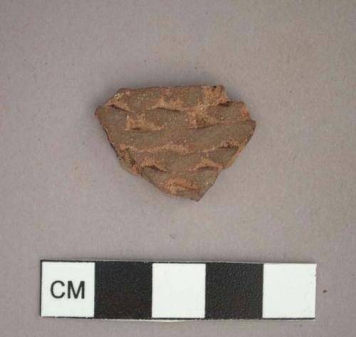 Ceramic vessel, corrugated sherd