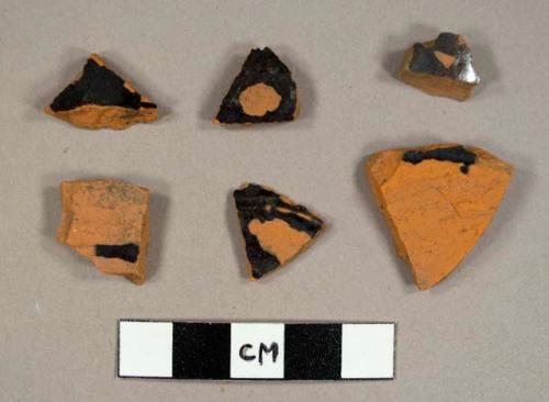 Black lead glazed redware sherds