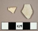 White salt-glazed stoneware rim sherds to a saucer