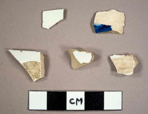 Miscellaneous earthenware sherds, including ironstone, pearlware, and whiteware