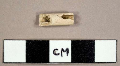 White kaolin pipe stem fragment
