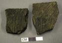 Ceramic, earthenware body sherds, cord-impressed; one has been sampled for thin-section