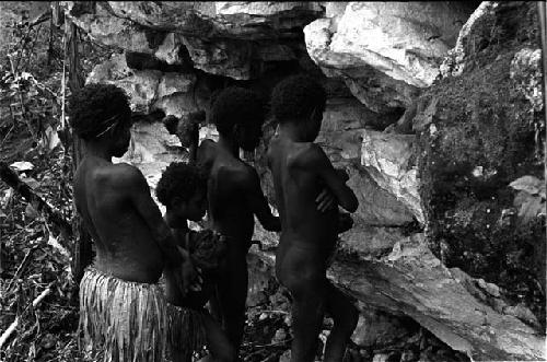 Children looking at bones