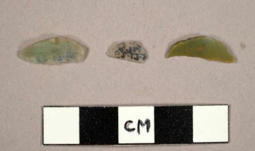 3 chert backed bladelets (crescents)