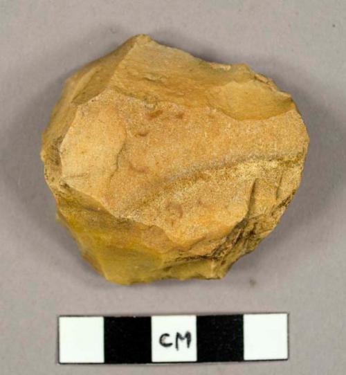 Silicified sandstone flat disk, core/scraper - 2" dia.