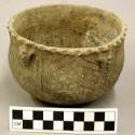 Ceramic jar, Barton Incised, strap handles and shoulder-incised, scalloped rim