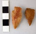 Chipped stone projectile points, triangular/stemmed