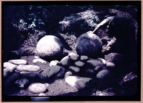 Stone balls and stone platform