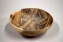 Decorated pottery bowl, Abajo Red-on-orange ware