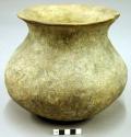 Ceramic jar, plain, flared chipped rim