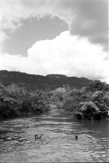 Children swimming in the Aikhe