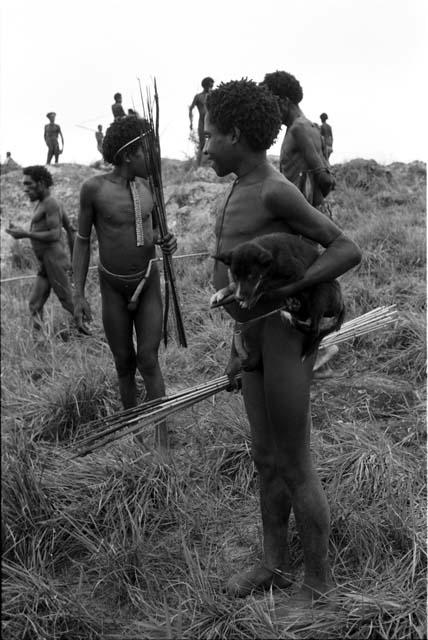 Young warrior with puppy