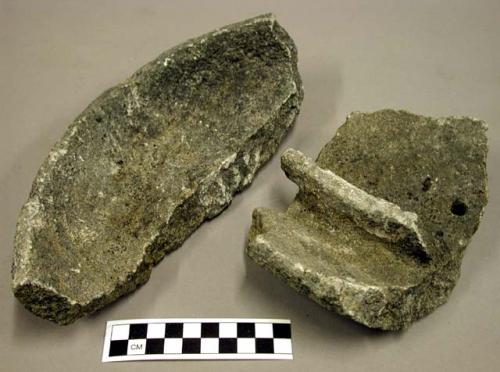 Ground stone bowl fragments