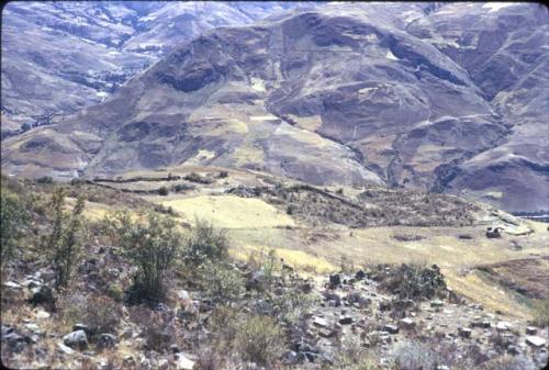 Remains of stone structures below the hill-top fort site, Pinit (U2343)