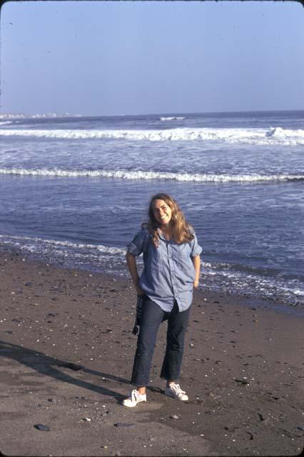 Girlfriend on beach at Huanchaco