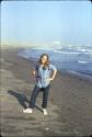 Girlfriend on beach at Huanchaco, Moche Valley