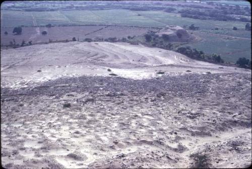 Looking North towards Huaca Santo Domingo from K3955, Falda de Cerro de Orejas