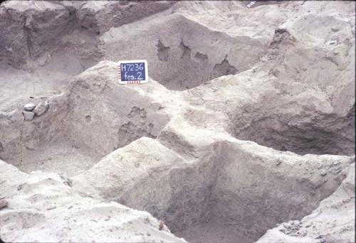 View of plaster tombs, Feature #2       cemetery at Cerro de la Virgin (H7236)