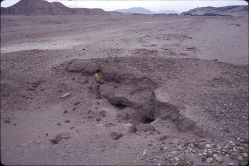 At Huancaco, Viru Valley, included are some closeups of the scattered red sherds on parts of the surface of the site.