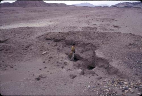 At Huancaco, Viru Valley, included are some closeups of the scattered red sherds on parts of the surface of the site.