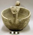 Cat-serpent rim effigy bowl
