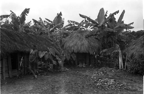 Woman and Natolek standing outside hunu