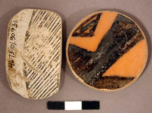 Ceramic sherds, worked