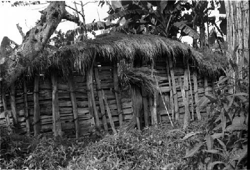 Women and children walk into the sili