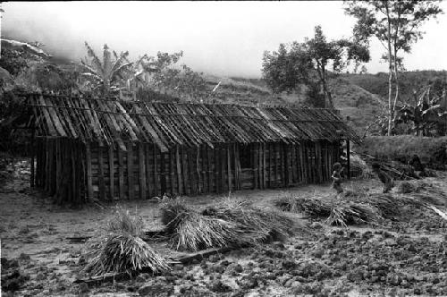 Girl in the doorway of the new hunu