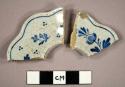 Fragments of whiteware from Delft