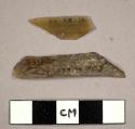 6 flint blades obliquely blunted at the pointed end