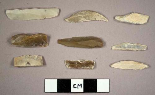 23 flint backed blades, bladelets, and fragments